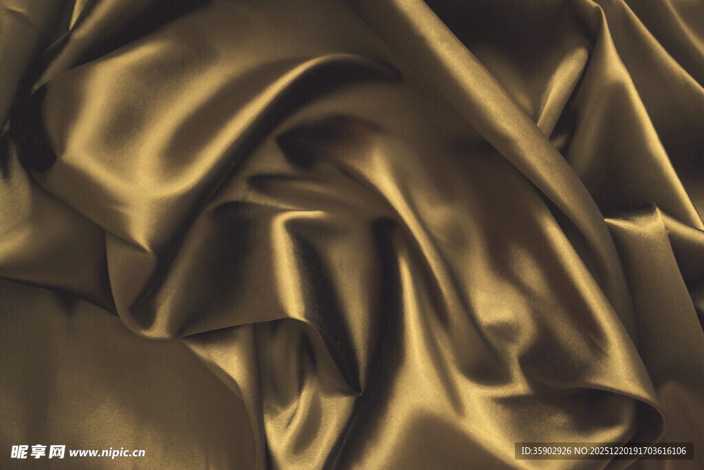 金色绸缎纹理特写