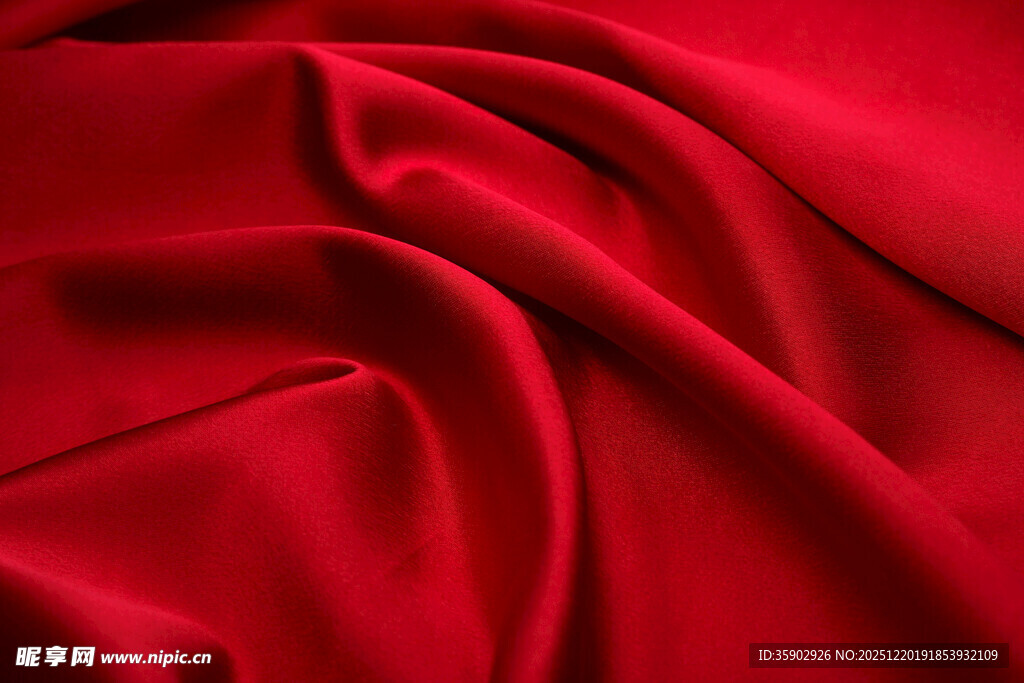 红色丝绒布料纹理特写