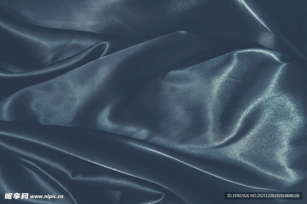 深蓝色绸缎面料纹理