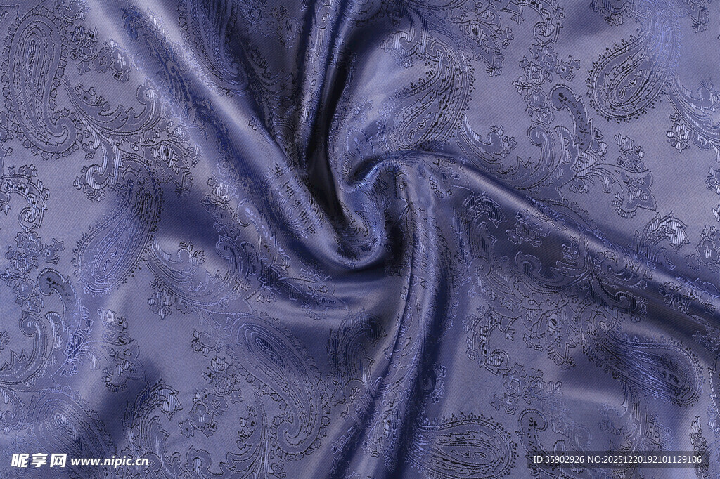 紫色花纹丝绸布料纹理