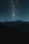 夜空下的山峦与璀璨星河