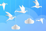 纸鹤蓝天背景