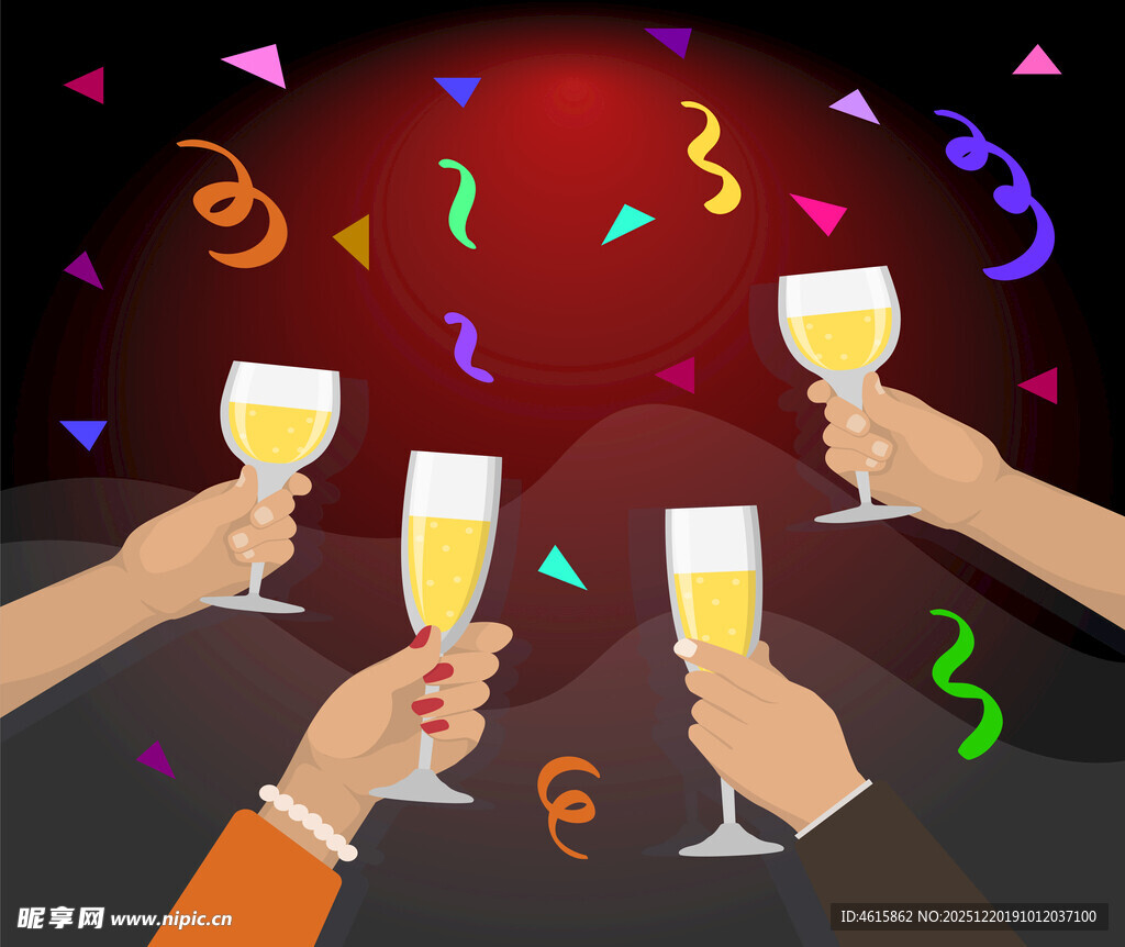 举杯欢庆插图