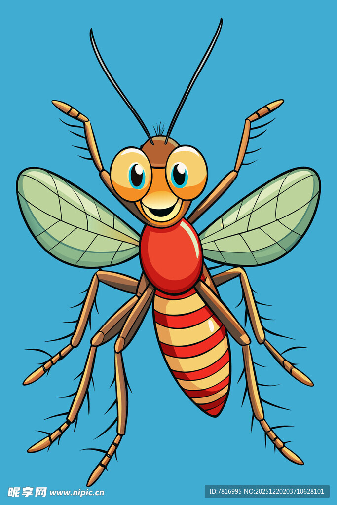 可爱卡通条纹小昆虫