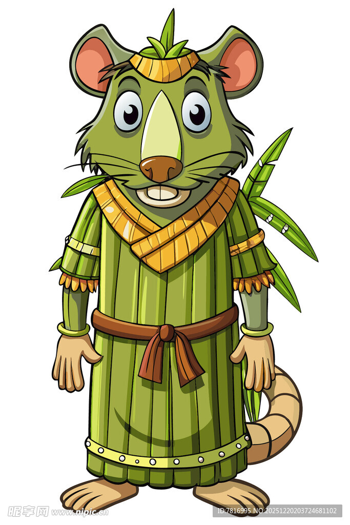 穿绿衣的卡通老鼠形象