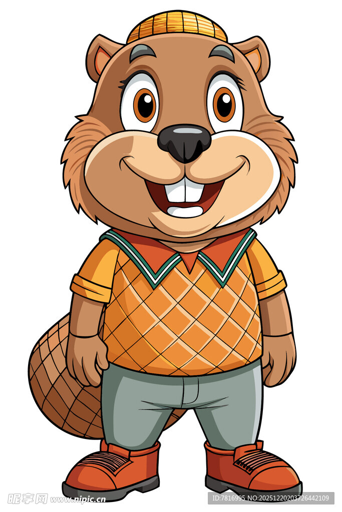 可爱卡通海狸形象