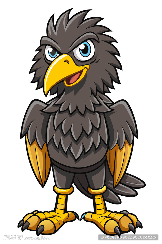愤怒的卡通老鹰形象
