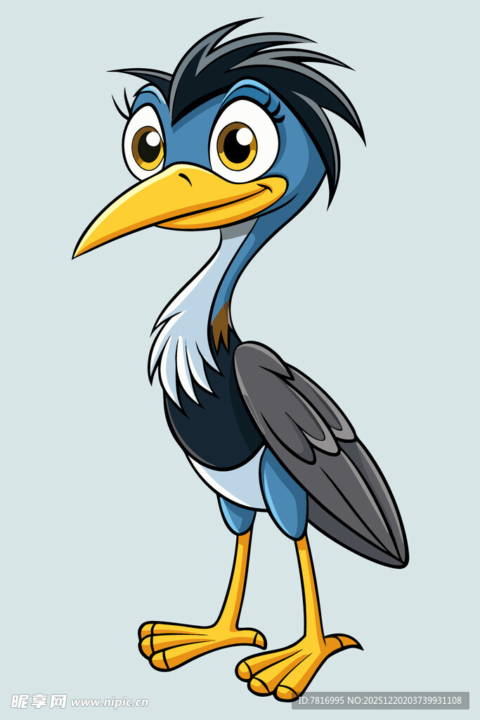 卡通长嘴鸟形象
