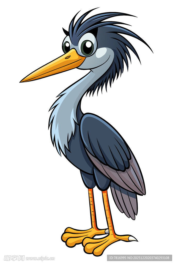 卡通鹭鸟形象