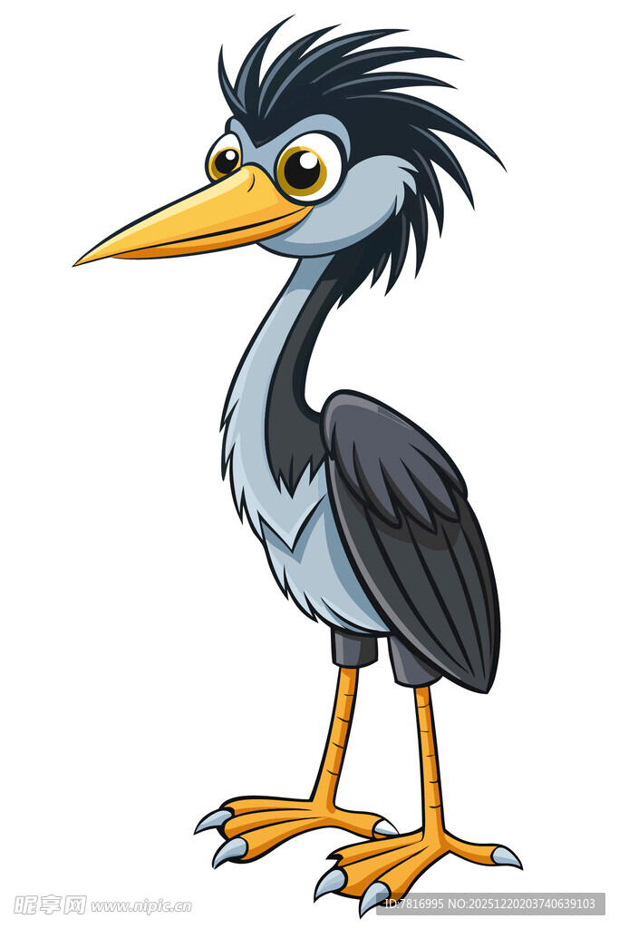 卡通灰鹭形象