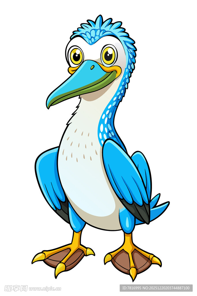 可爱蓝色卡通鸟