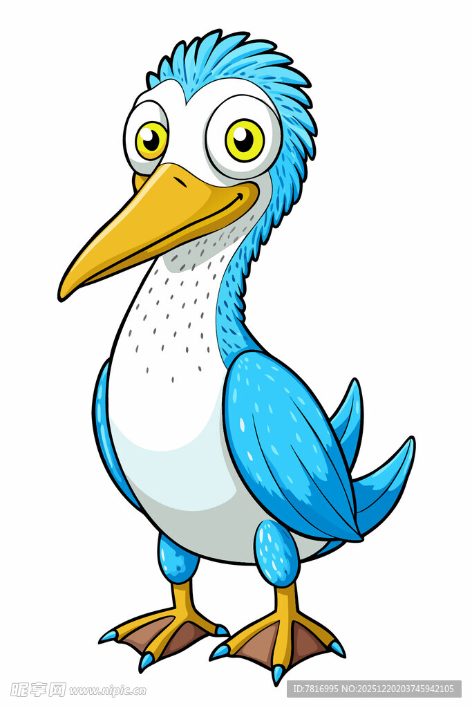 蓝色卡通小鸟形象