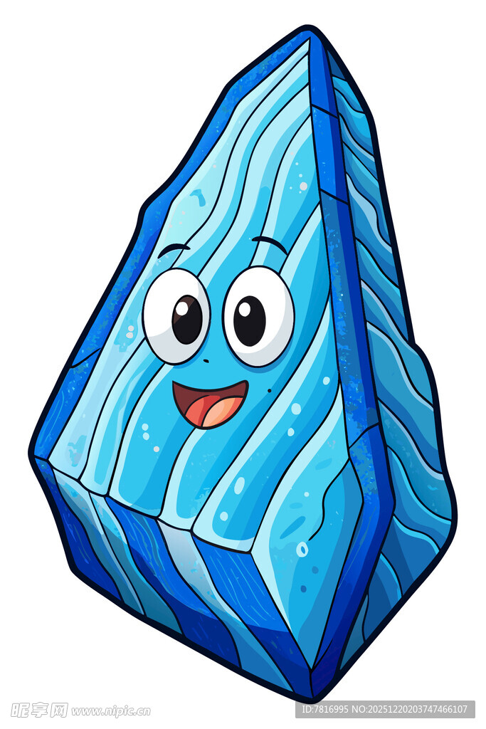 蓝色卡通宝石笑容灿烂