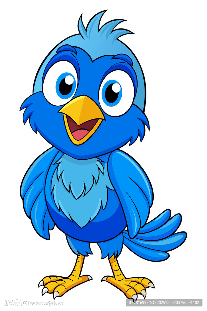 可爱蓝色小鸟卡通形象
