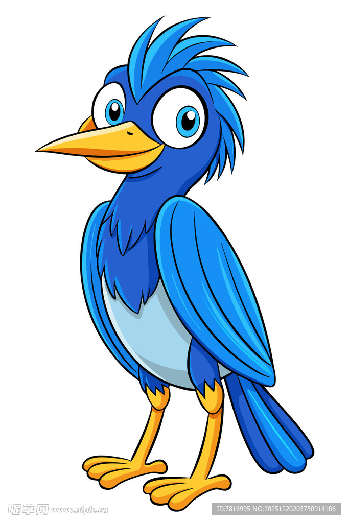 蓝色卡通小鸟