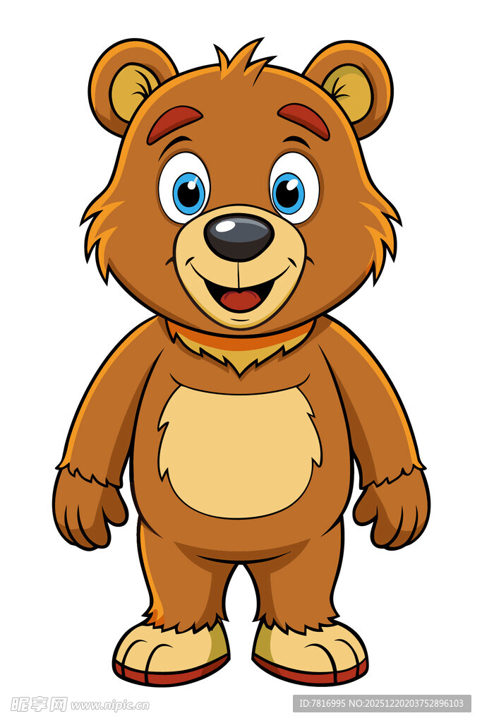 可爱站立小熊卡通形象