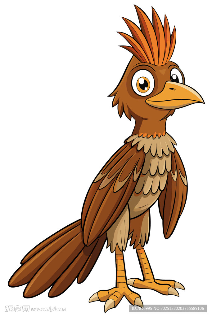 卡通风格的奇特鸟类形象