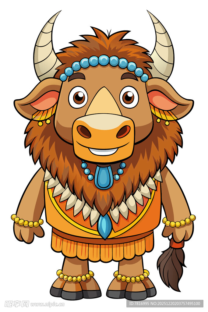 卡通装扮的牦牛形象