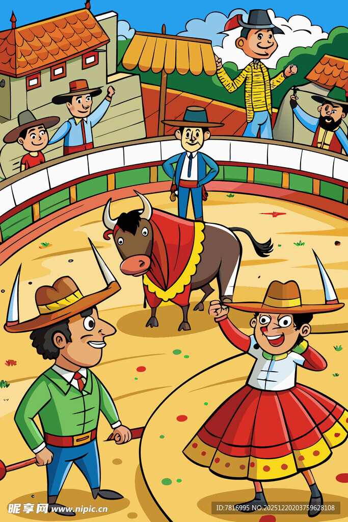 西班牙斗牛表演场景