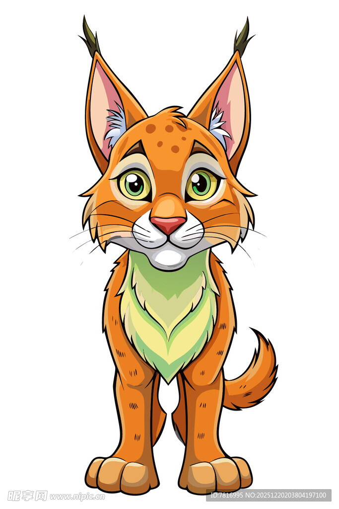 可爱卡通猞猁形象