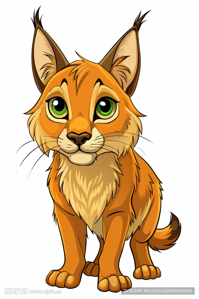 可爱卡通猞猁形象