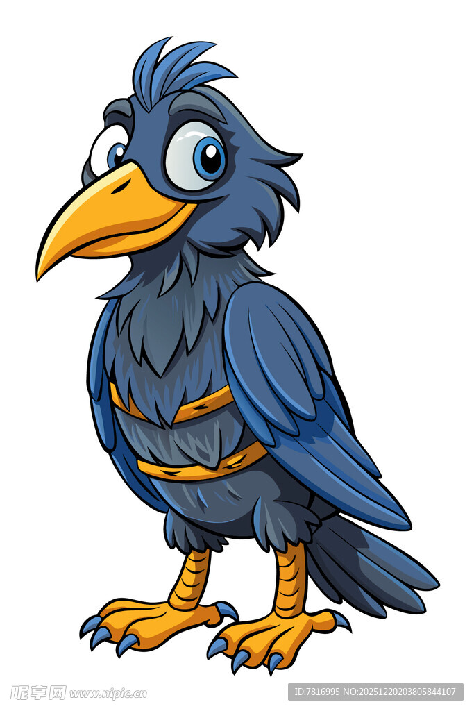卡通蓝乌鸦形象