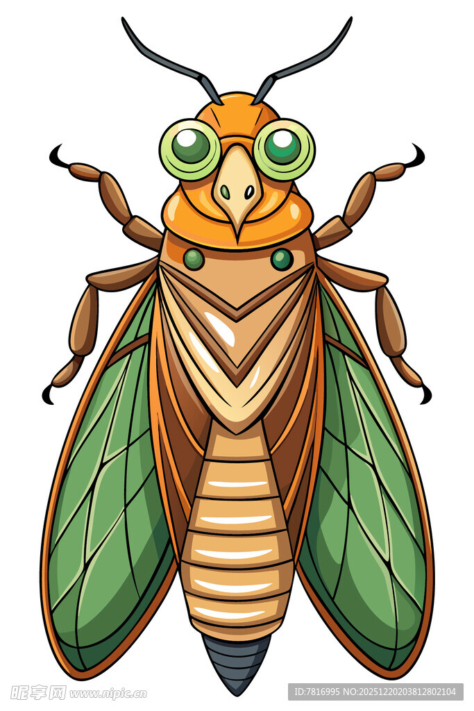 卡通风格的多彩昆虫形象