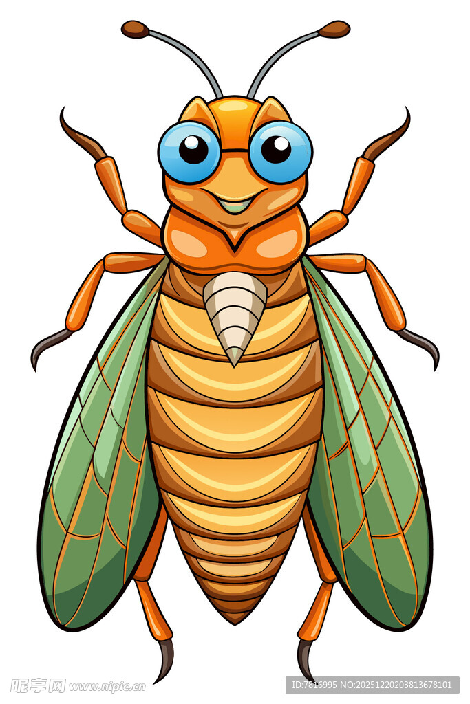 可爱卡通形象的昆虫蜜蜂