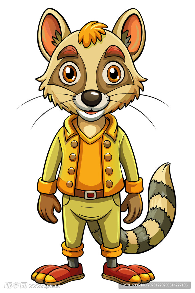 穿着时尚的卡通小松鼠