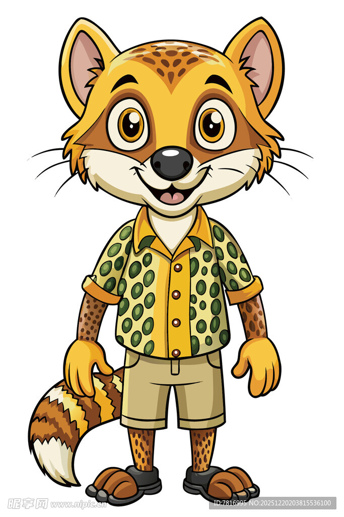 穿花衬衫的可爱小狐狸