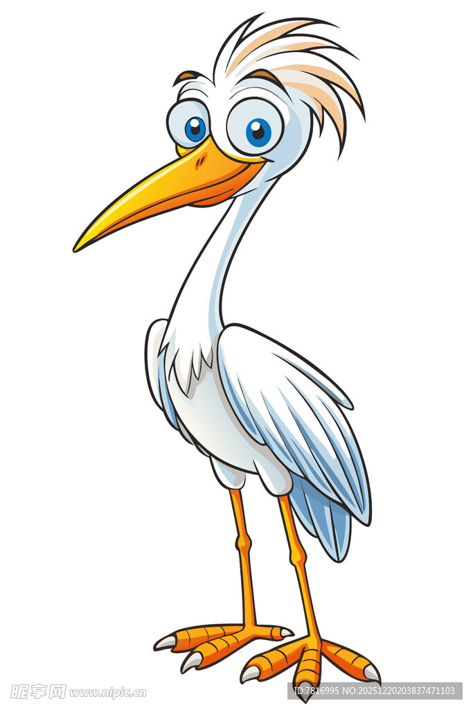 卡通白鹳形象