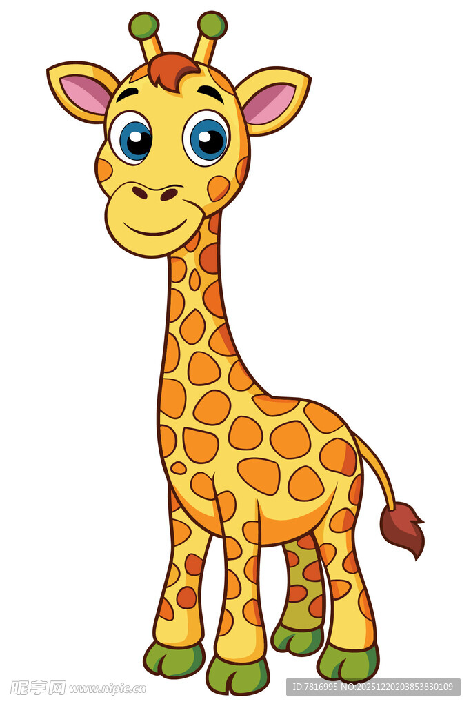 可爱卡通长颈鹿形象
