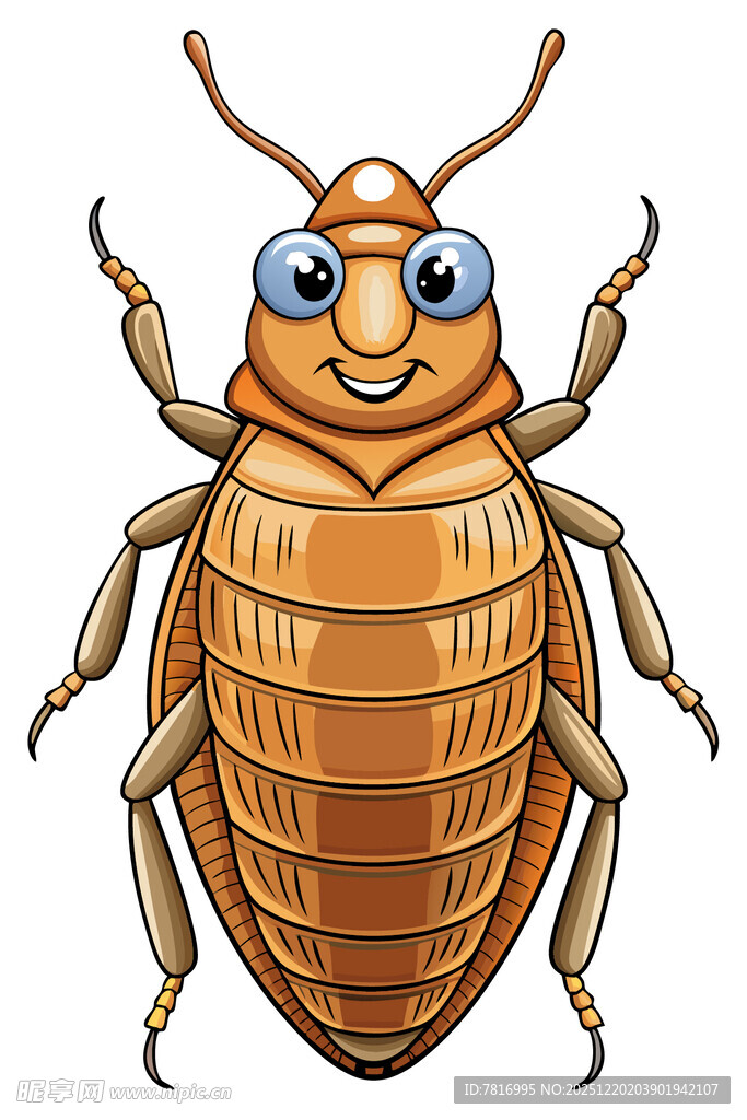 可爱卡通棕色甲虫形象