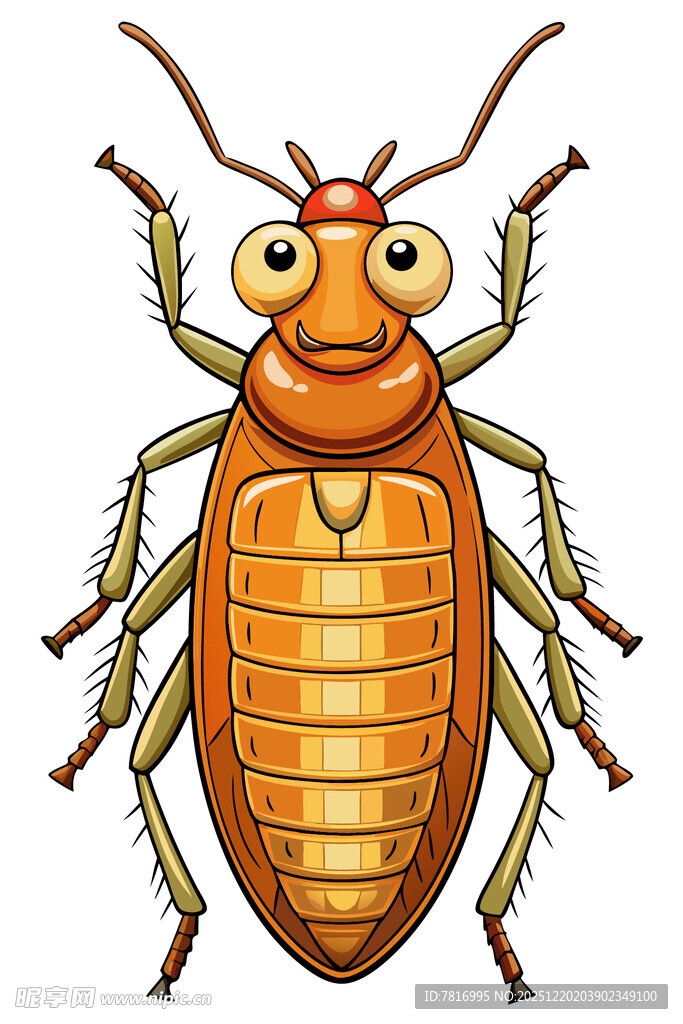 卡通形象的棕色甲虫