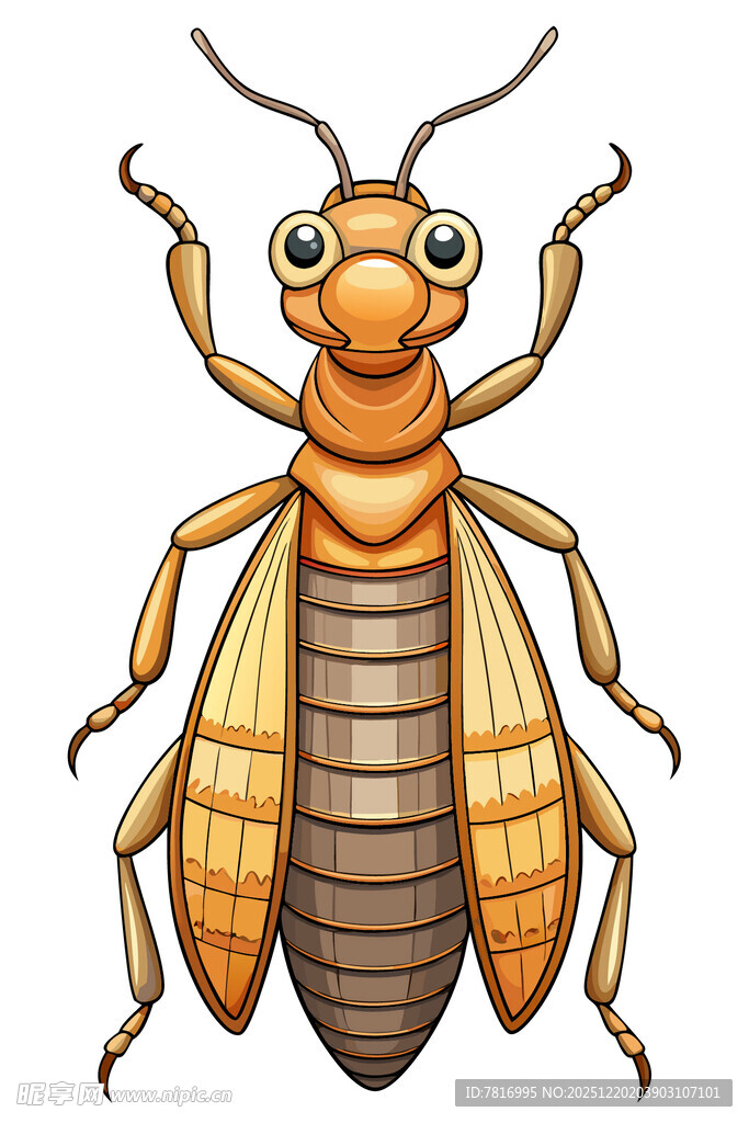 卡通形象的棕色昆虫