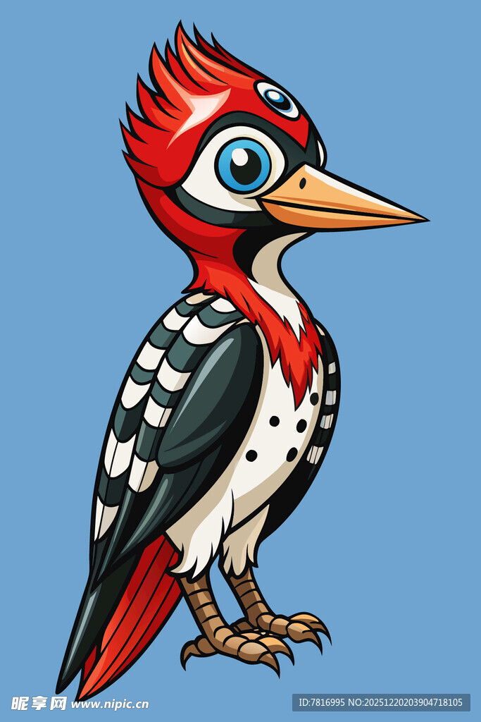 卡通啄木鸟形象设计