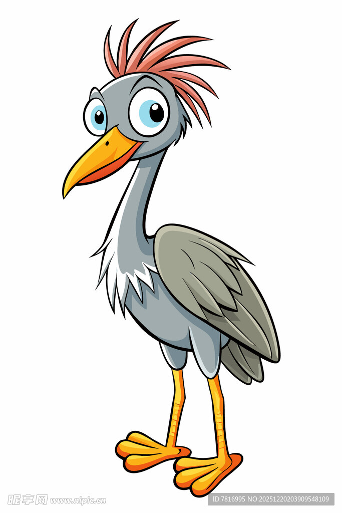 卡通灰鹭形象