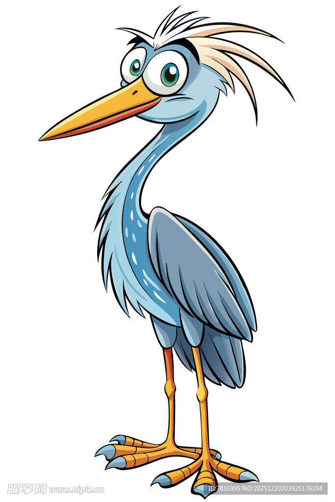 卡通蓝鹭形象