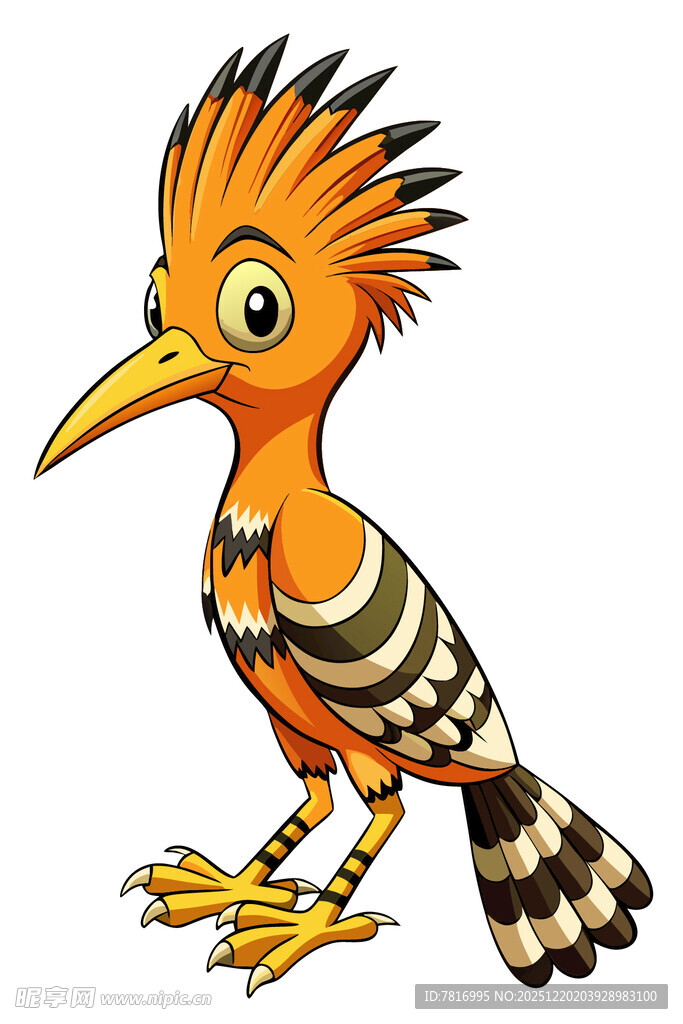 卡通戴胜鸟形象