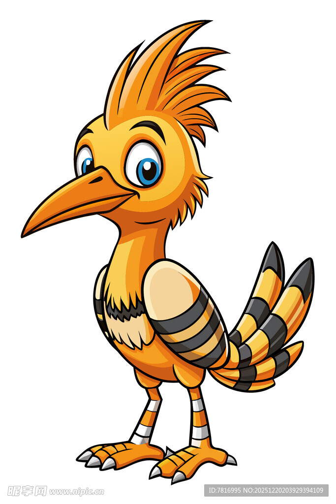 卡通条纹羽毛鸟形象