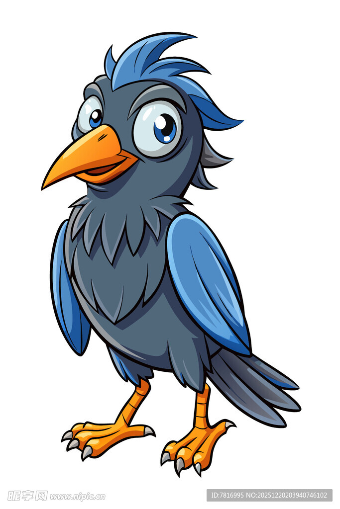 蓝色卡通小鸟