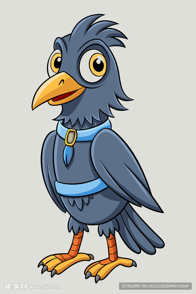 可爱蓝乌鸦卡通形象