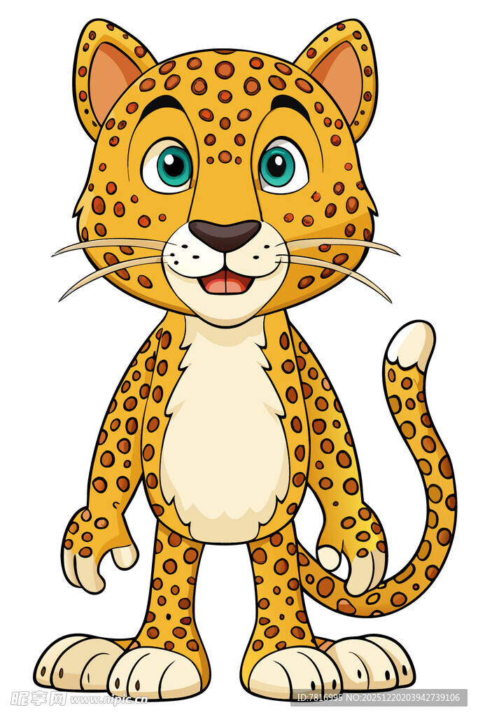 可爱卡通小豹子