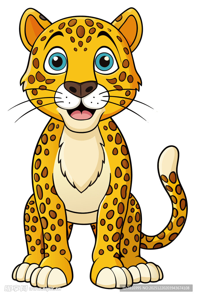 可爱卡通小豹子