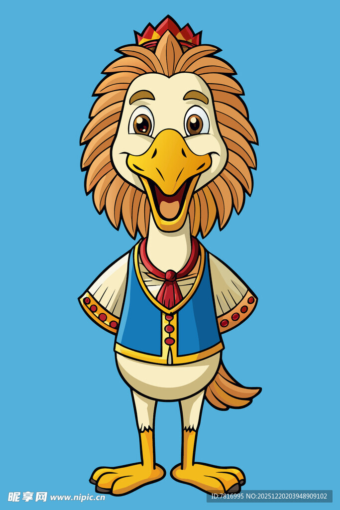 卡通狮子形象身着服饰