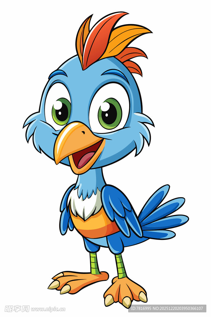 可爱蓝鸟卡通形象