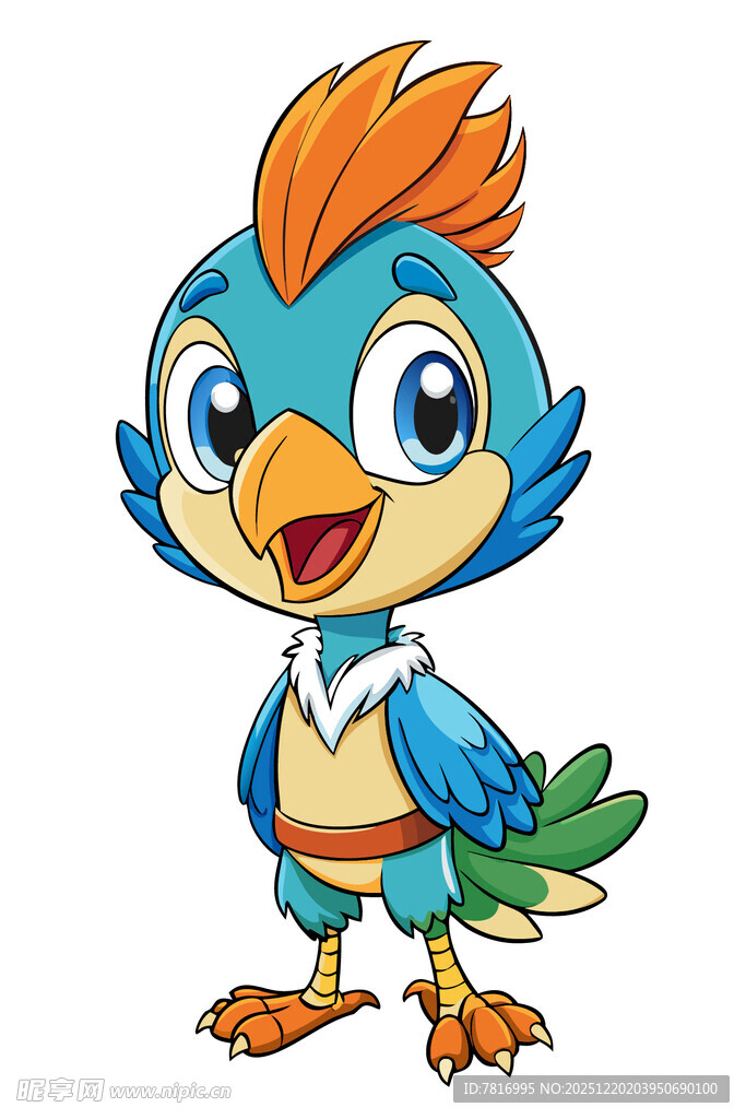可爱蓝色小鸟卡通形象