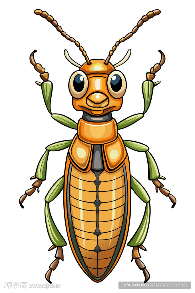 可爱甲虫插画