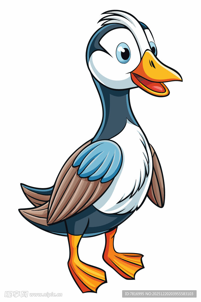 可爱卡通海鹦形象展示