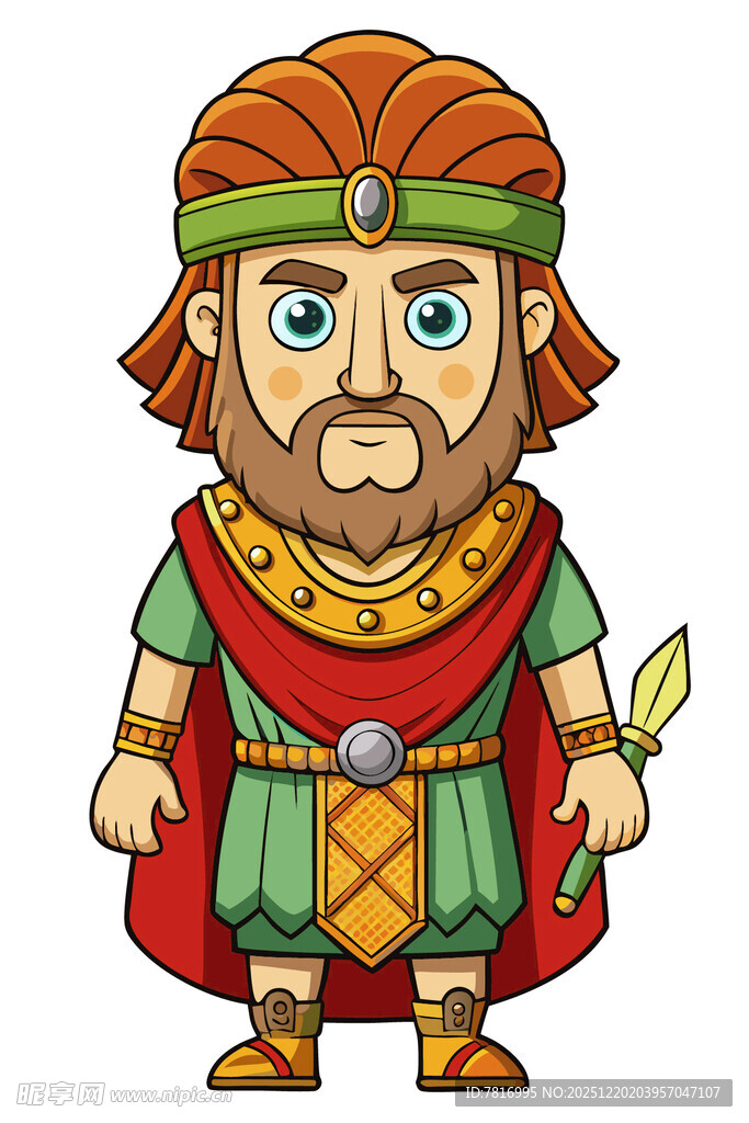 古代勇士形象插画